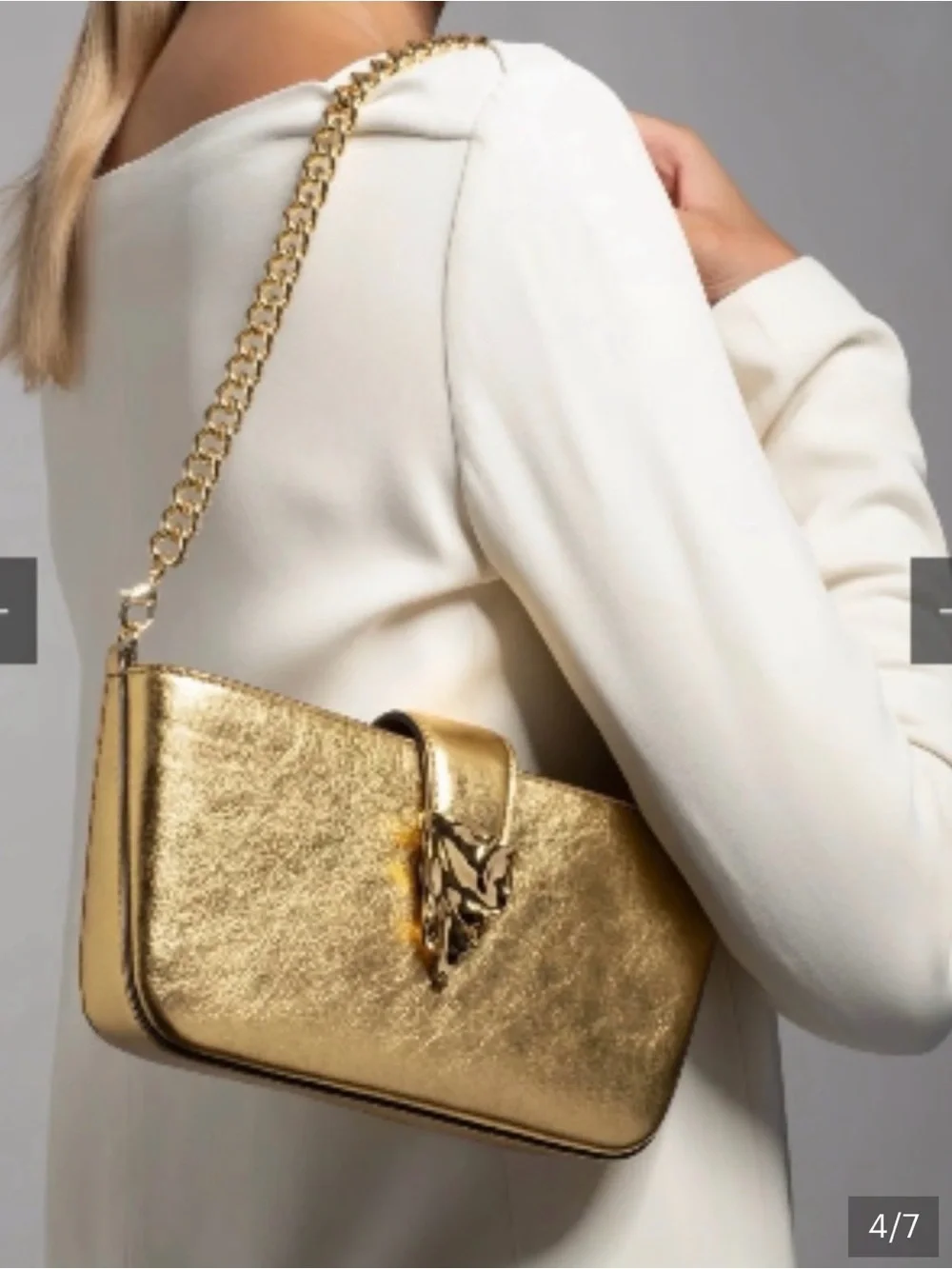 Alexis Bittar Metallic Gold Chain-Shoulder Bag